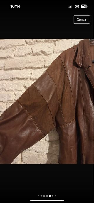 Cazadora vintage de piel marrón