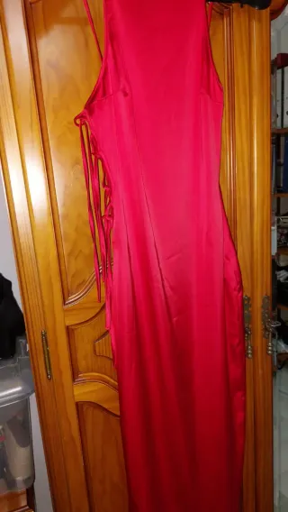 Vestido Zara Satén Rojo