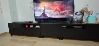 Mueble TV Ikea Negro/Marrón Besta