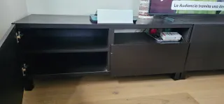 Mueble TV Ikea Negro/Marrón Besta