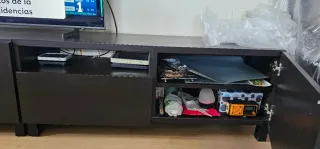 Mueble TV Ikea Negro/Marrón Besta