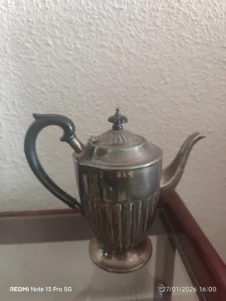 Juego de té antiguo metal plateado