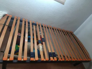 Somier cama 90cm madera y metal