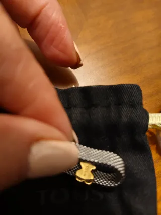 Anillo Tous Oso Dorado y Plateado