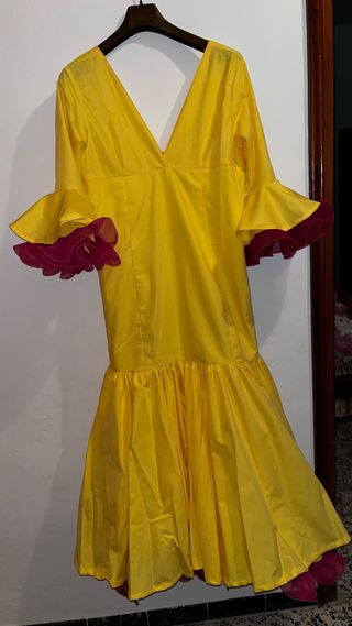 Vestido canastero de flamenca amarillo
