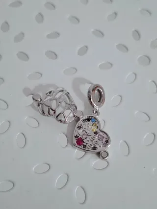 Colgante Corazón Chocolates Multicolor Plata