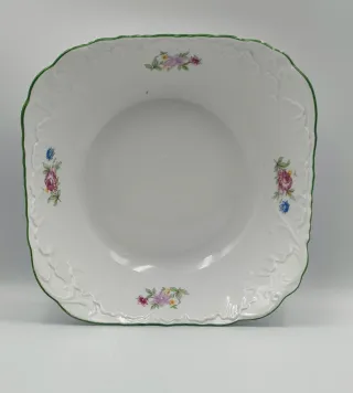 Ensaladera cuadrada porcelana fina floral