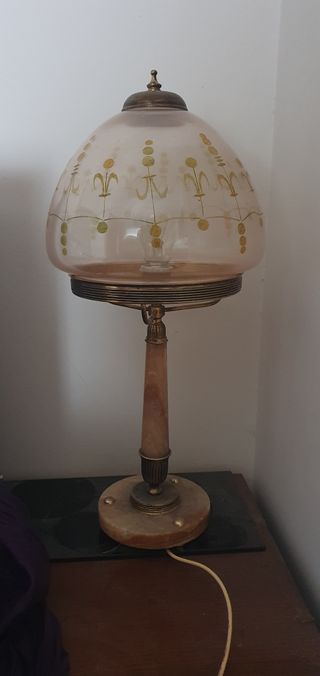 Lámpara Art Decó Cristal y Mármol