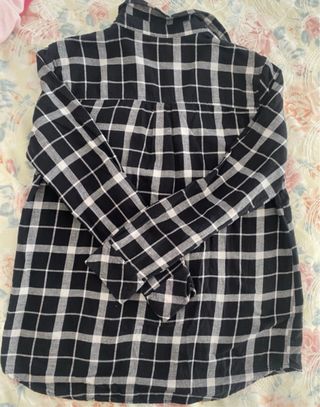 Camicia donna quadri bianca e nera taglia M/L