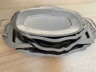 Lote bandejas vintage acero inoxidable