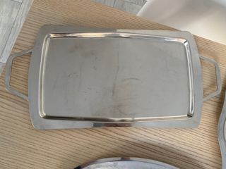 Lote bandejas vintage acero inoxidable