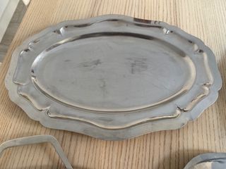 Lote bandejas vintage acero inoxidable