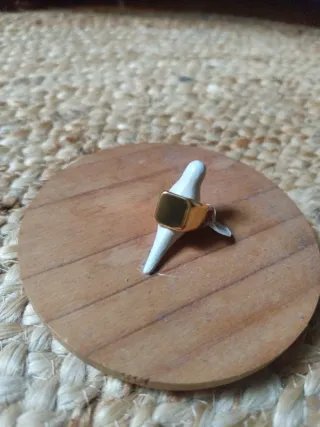 Anillo tipo sello de acero inoxidable dorado