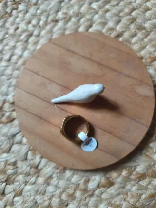 Anillo tipo sello de acero inoxidable dorado