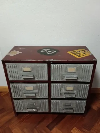 Cajonera archivador Industrial Metal y Madera