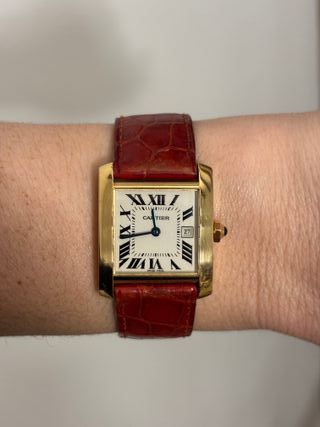 Reloj Cartier Tank Oro Correa Cuero