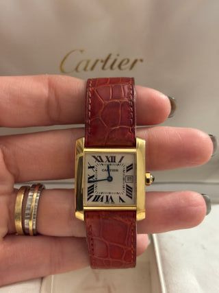 Reloj Cartier Tank Oro Correa Cuero