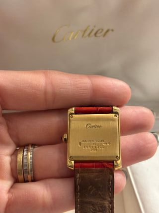 Reloj Cartier Tank Oro Correa Cuero