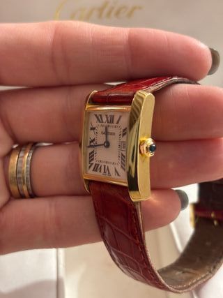 Reloj Cartier Tank Oro Correa Cuero