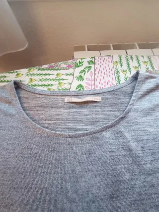 Camiseta Sfera Mujer Manga Larga Metalizada Gris