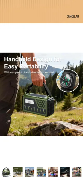 Radio de Emergencia Solar Manivela SOS