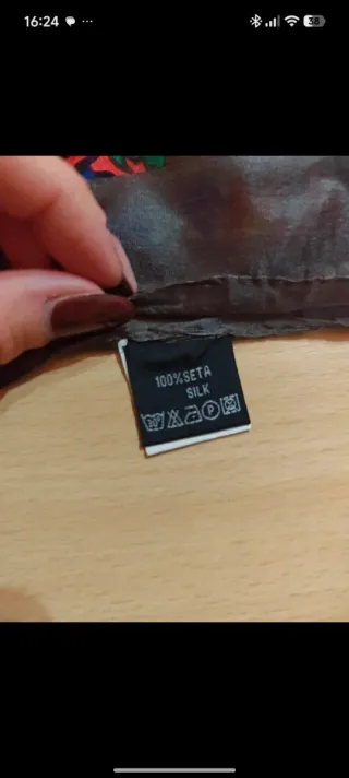 Foulard scialle 100% Seta Fantasia Fiori Cuori