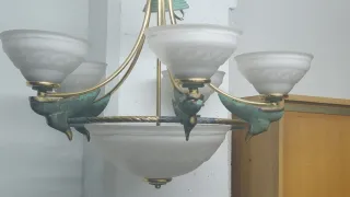 Lámpara de araña cristal y metal