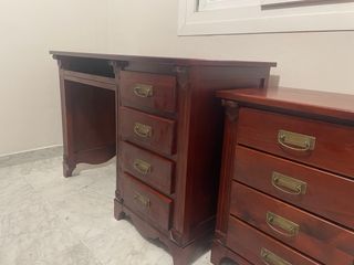 conjunto dormitorio madera caoba