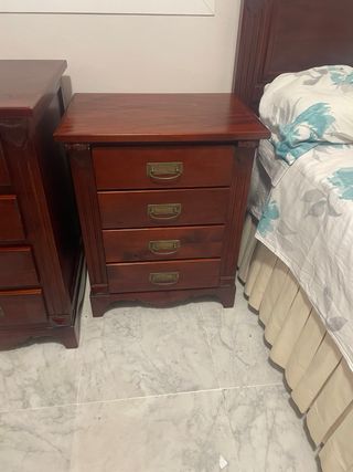 conjunto dormitorio madera caoba