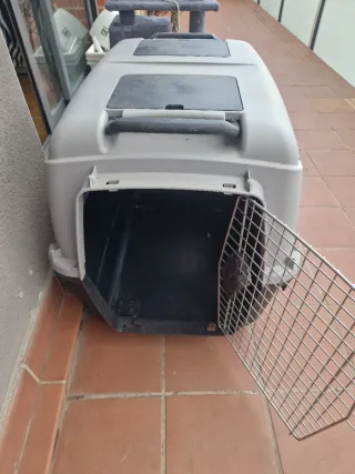 Transportín perro mediano beige/gris