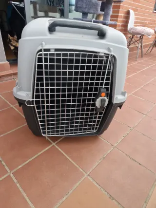 Transportín perro mediano beige/gris