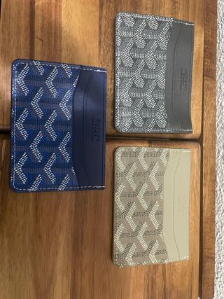 Tarjetero Goyard Azul y Gris