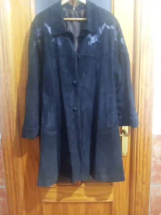 Abrigo de piel azul marino