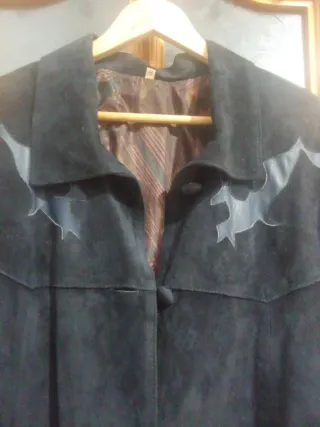 Abrigo de piel azul marino