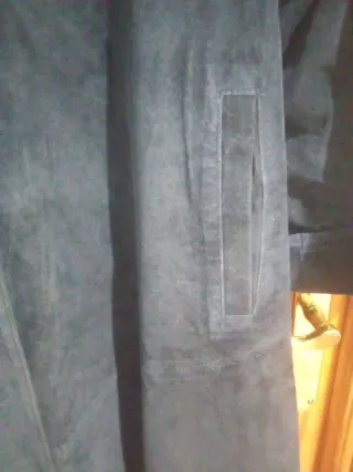 Abrigo de piel azul marino