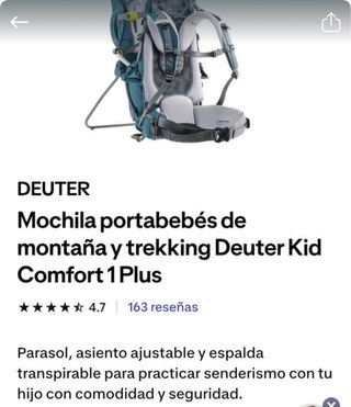 Mochila Portabebés Trekking Deuter comfort plus