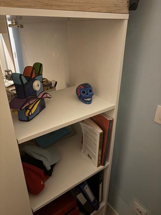 Cama alta con escritorio y armario casi nuevo