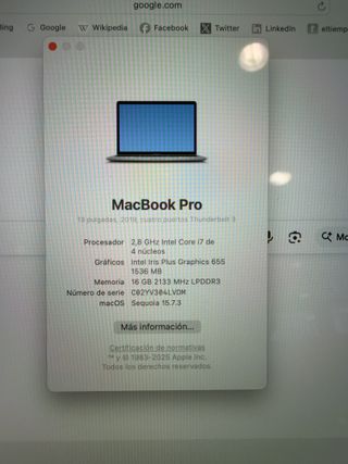 MacBook Pro 13" 4 puertos Thunderbolt 2019 Gris