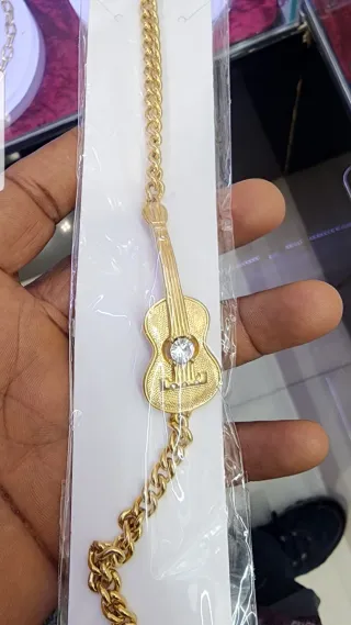 Pulsera Acero 316L Guitarra con Circonita