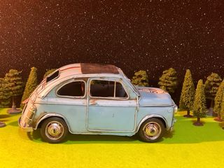 Coche Vintage Azul numero 500