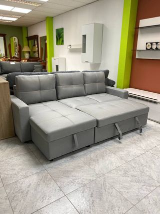 Sofá Cama Chaise Longue 3 Plazas Gris