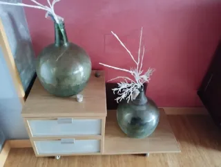 Mesilla auxiliar madera y cristal