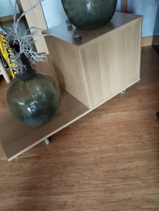 Mesilla auxiliar madera y cristal