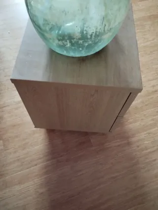 Mesilla auxiliar madera y cristal