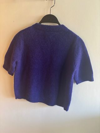 Massimo Dutti Cárdigan Azul/Morado Manga Corta