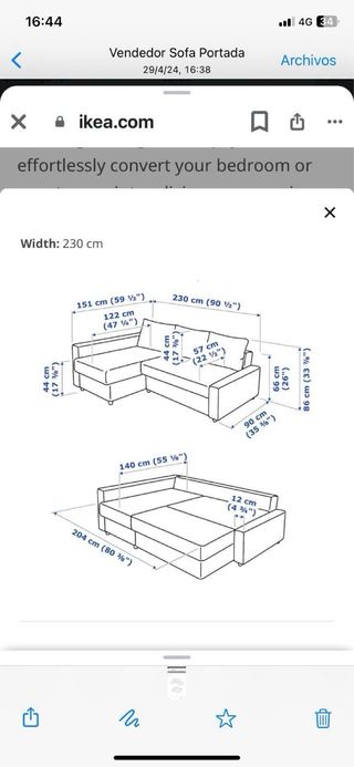 Sofá chaiselongue azul con almacenaje
