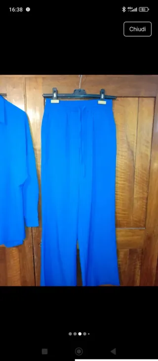 Completo camicia e pantaloni blu taglia M