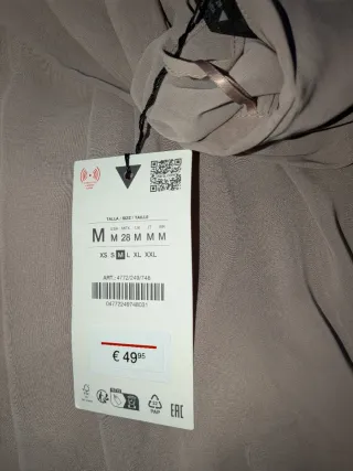 Vestido Zara rosa manga larga