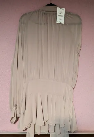 Vestido Zara rosa manga larga