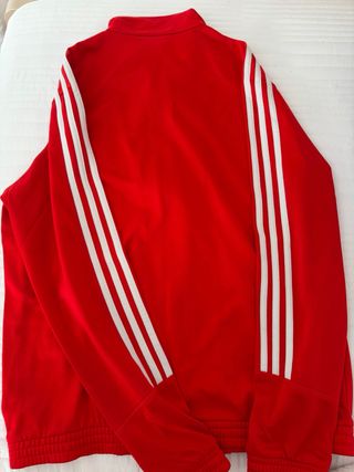 Chaqueta Adidas Roja con Rayas Blancas